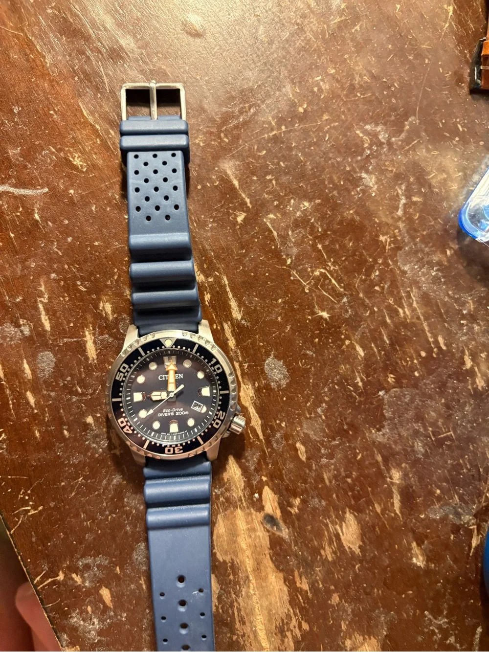 Citizen Promaster Eco-Drive Diver 200m Blue Dial 44mm Date Rubber Strap - Picture 7 of 9